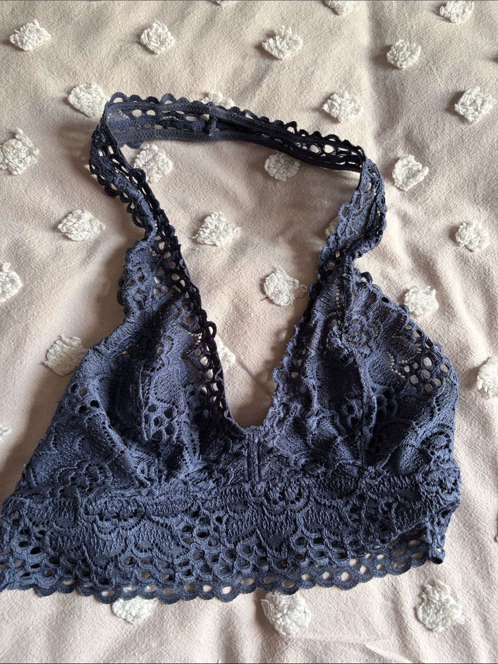 Lace Bralette Halter - Navy Blue